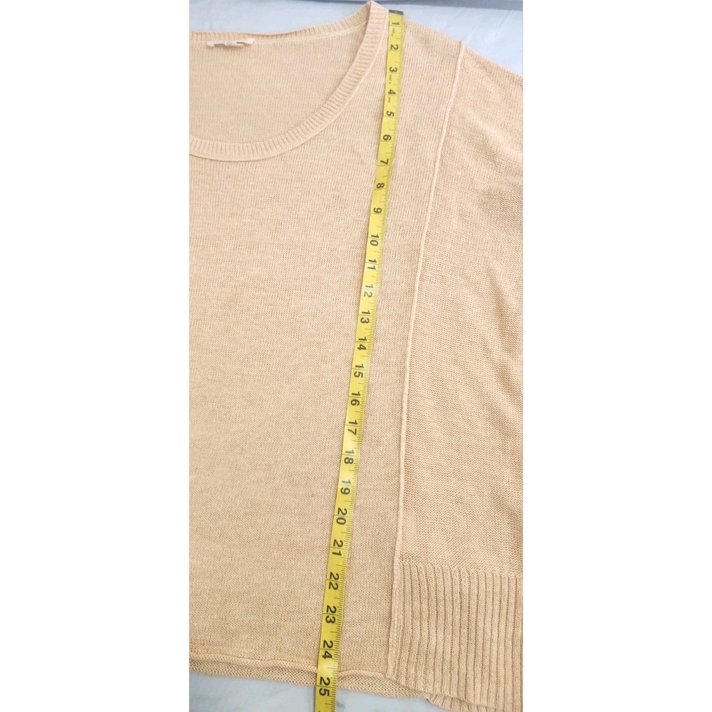 EILEEN FISHER Peach 100% Linen Long Sleeve Top Womens Size Large - Picture 4 of 7